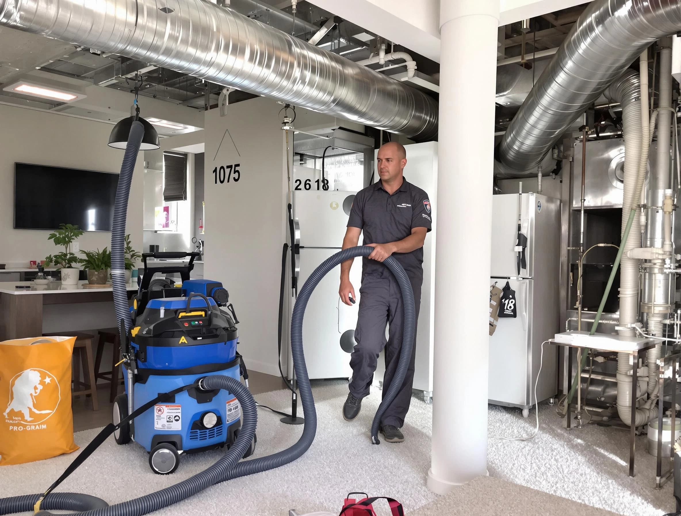 Moreno Valley Air Duct Cleaning expert performing detailed indoor duct cleaning for improved air quality in Moreno Valley