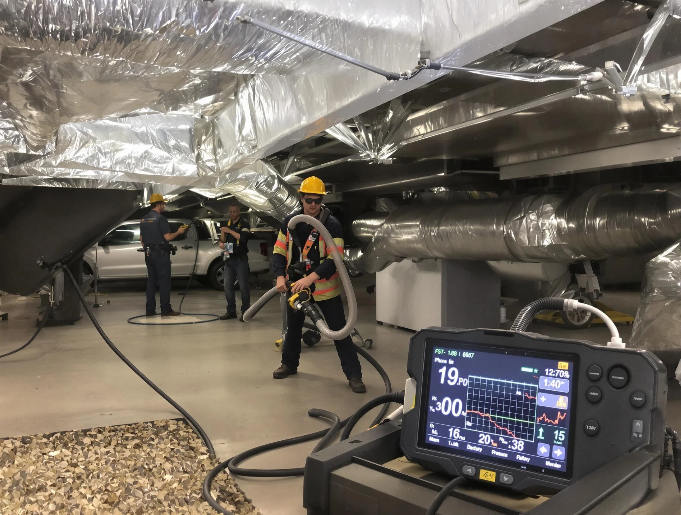 Professional negative pressure duct cleaning by Moreno Valley Air Duct Cleaning in Moreno Valley
